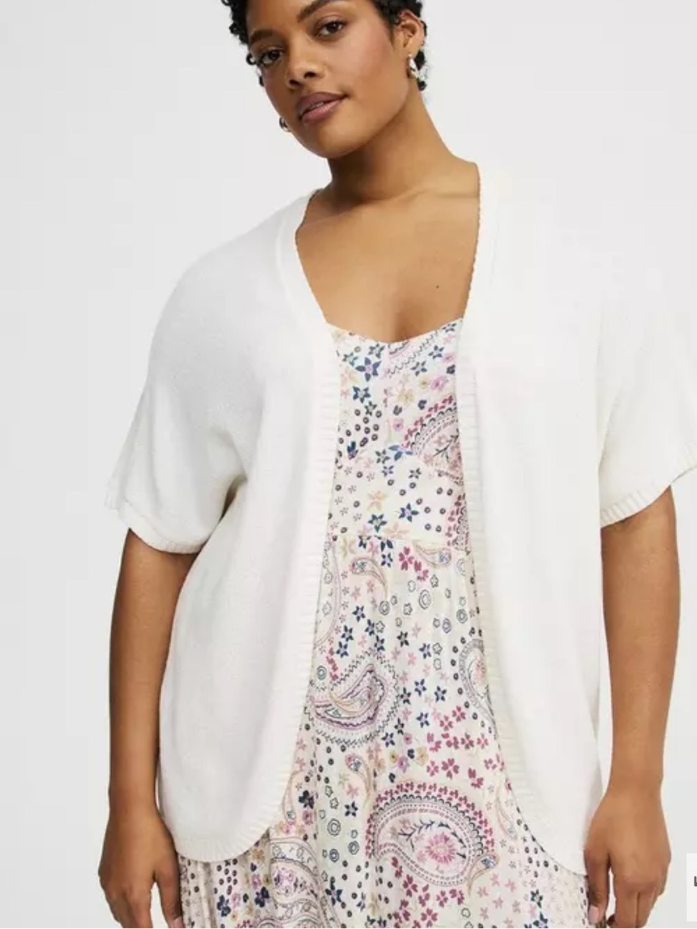 Torrid Open Front Cocoon Cardigan in White